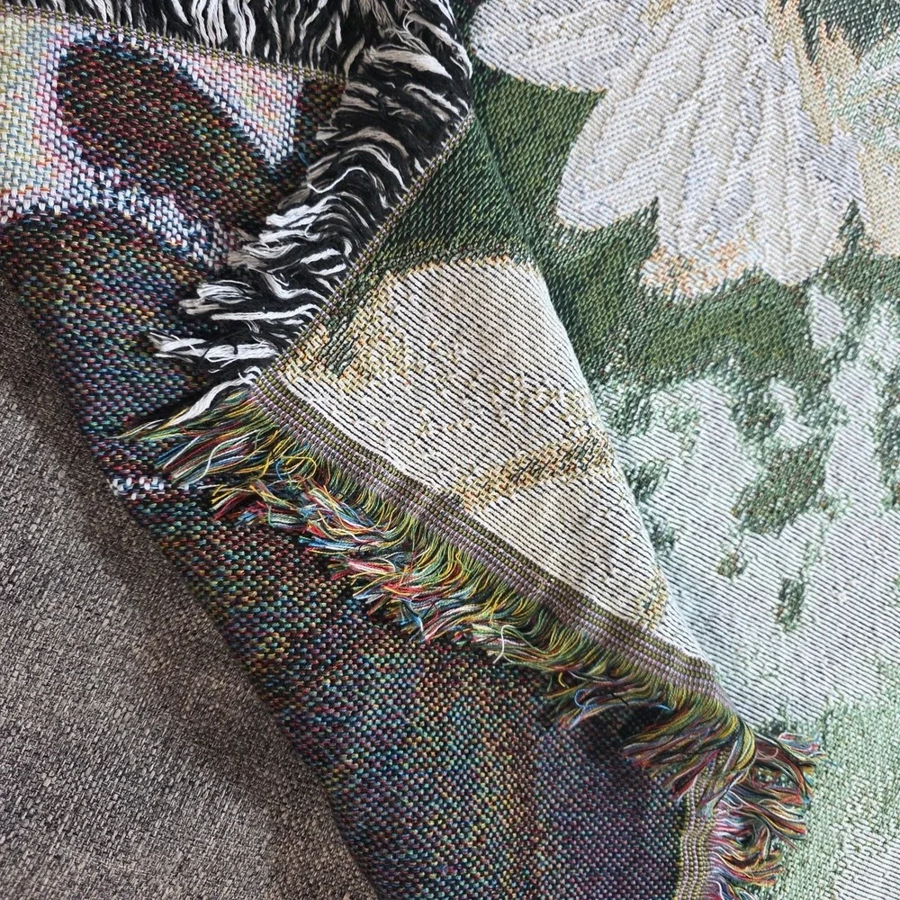 Throw/Tapestry Angels' Arms - White Floral With Monarch Butterflies 50